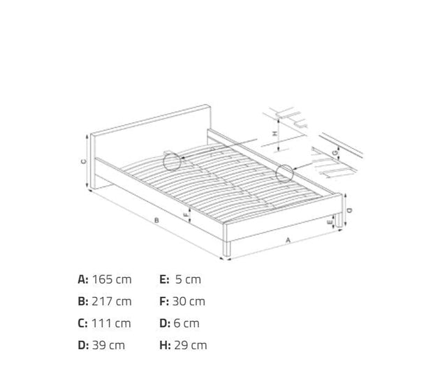 Letto imbottito con 4 cassetti Kayleena Beige (2)