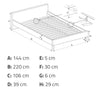 Letto imbottito con 4 cassetti Modenaris Grigio (10)