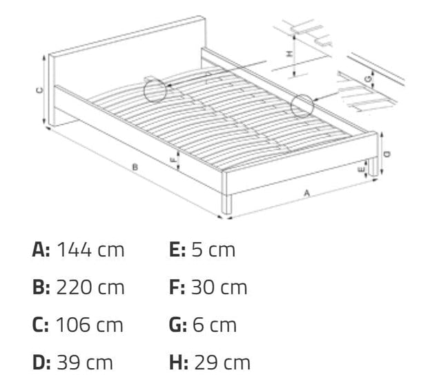 Letto imbottito con 4 cassetti Modenaris Grigio (10)