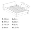 Letto imbottito con 4 cassetti Modenaris Grigio (11)