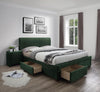 Letto imbottito con 4 cassetti Modenaris III Verde & HLMP-PAT-TAP-MODENA-DARK-GREEN