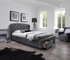 Letto imbottito con 4 cassetti Sabrinis Grigio & HLMP-PAT-4SERT-SABRINA-GREY