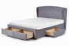 Letto imbottito con 4 cassetti Sabrinis Grigio (2)