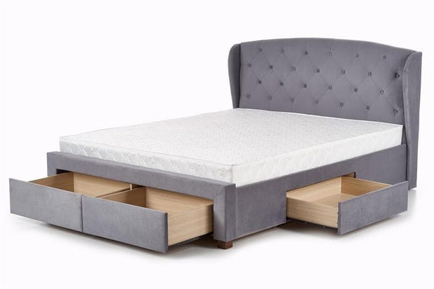 Letto imbottito con 4 cassetti Sabrinis Grigio (2)