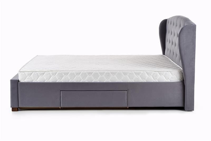 Letto imbottito con 4 cassetti Sabrinis Grigio (3)