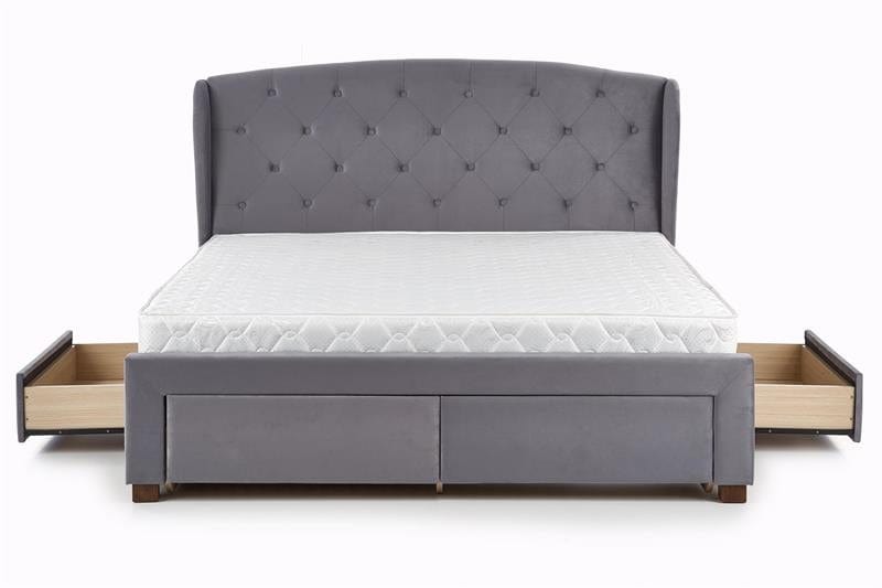 Letto imbottito con 4 cassetti Sabrinis Grigio (4)