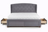 Letto imbottito con 4 cassetti Sabrinis Grigio (4)