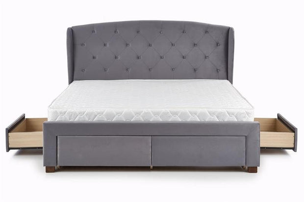 Letto imbottito con 4 cassetti Sabrinis Grigio (4)