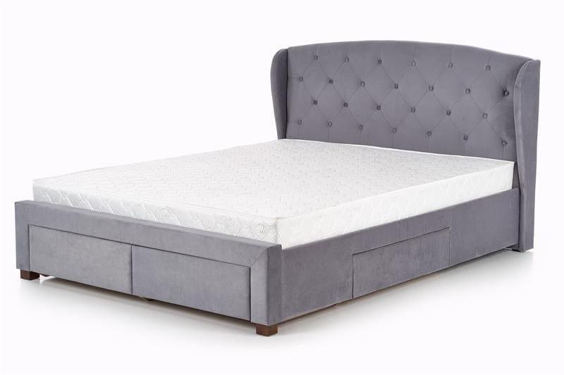 Letto imbottito con 4 cassetti Sabrinis Grigio (5)