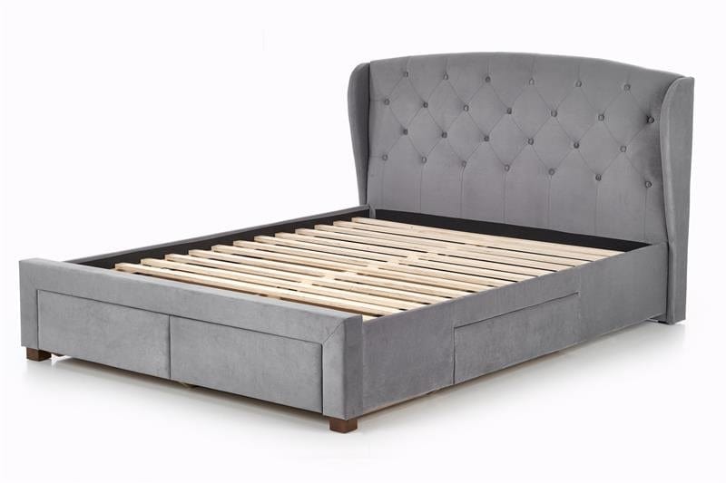 Letto imbottito con 4 cassetti Sabrinis Grigio (6)