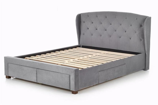 Letto imbottito con 4 cassetti Sabrinis Grigio (6)