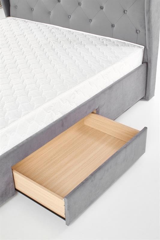 Letto imbottito con 4 cassetti Sabrinis Grigio (11)