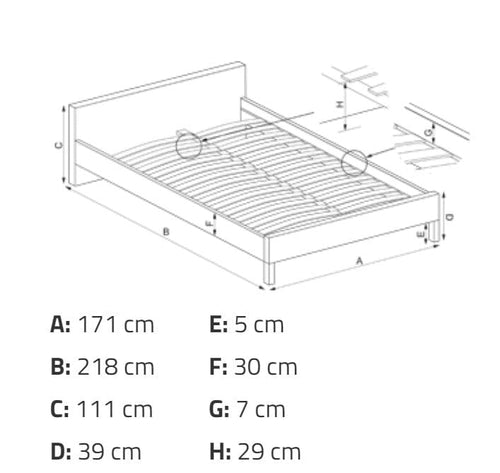 Letto imbottito con 4 cassetti Sabrinis Verde (1)