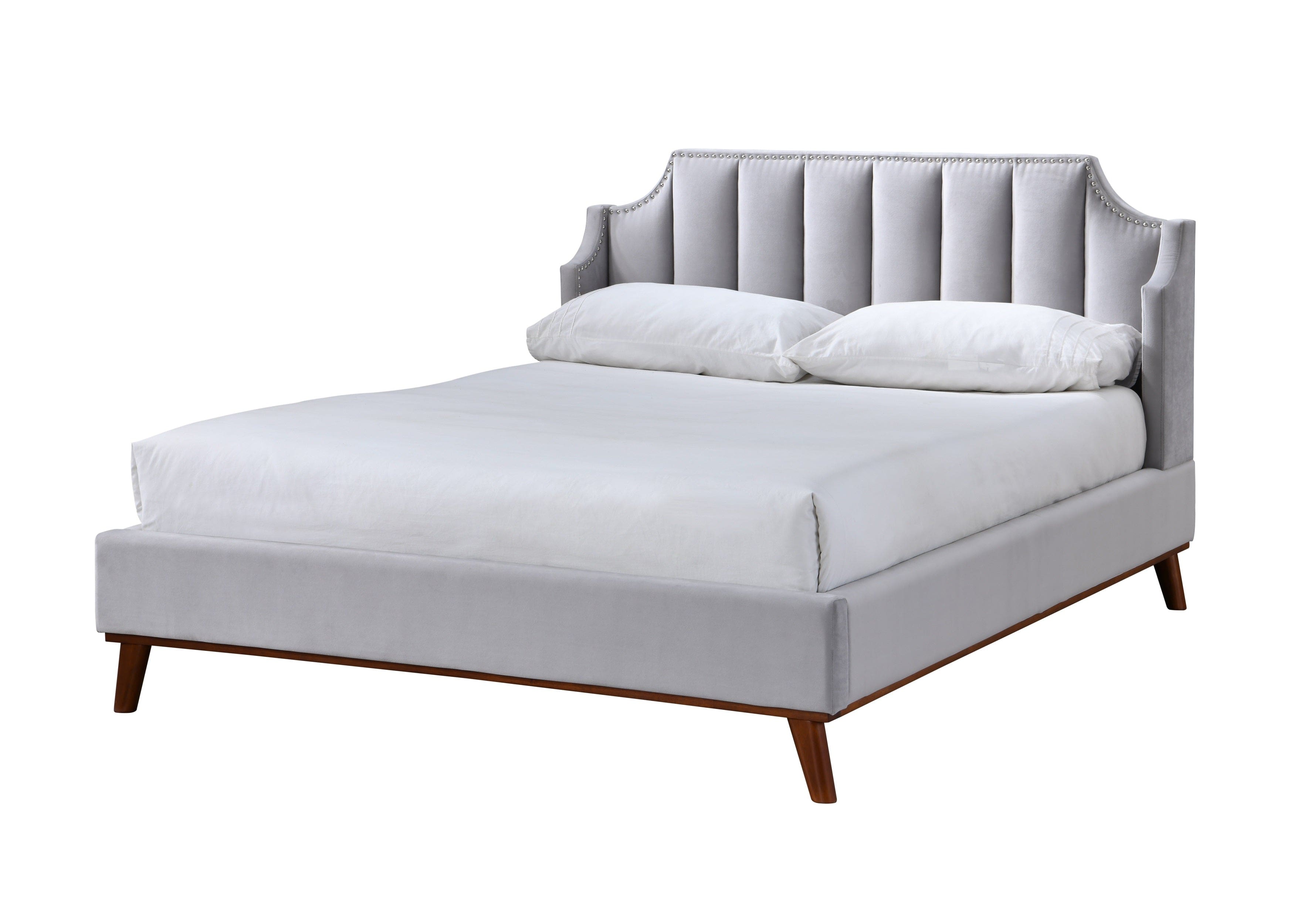 Letto imbottito con tessuto Windsor II Grigio Chiaro, 200x160 cm
