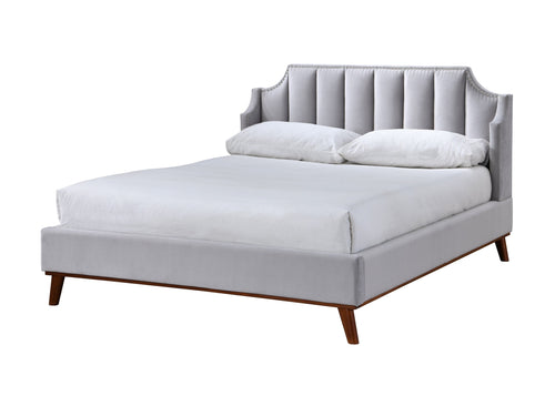 Letto imbottito con tessuto Windsor II Grigio Chiaro, 200x160 cm