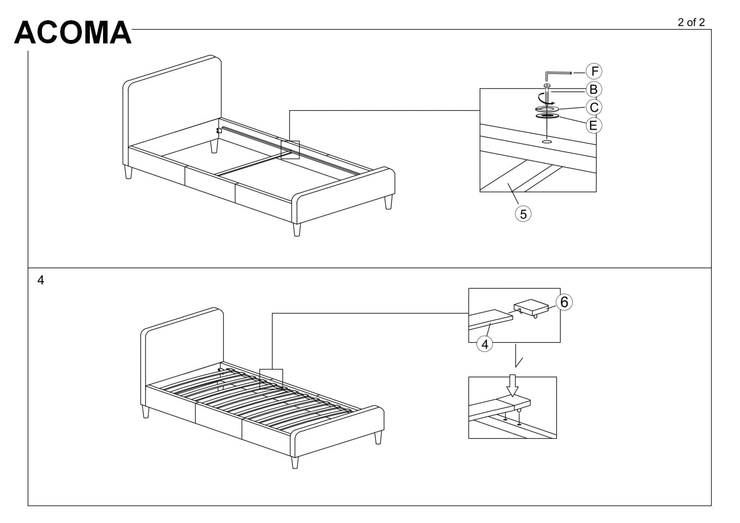Letto in velluto Acelin Rosa (2)