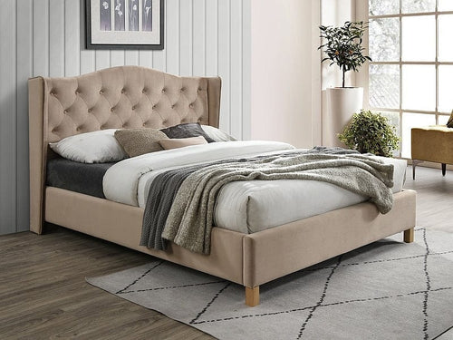 Letto in velluto Asante Beige & SMP-PAT-ASPEN-VELVET-BEIGE