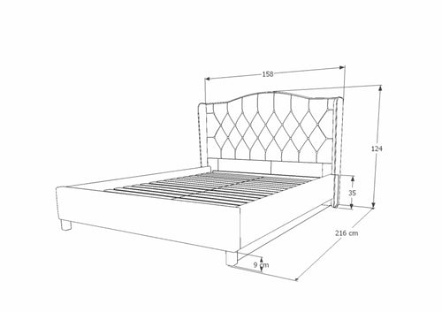 Letto in velluto Asante Beige (1)