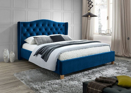 Letto in velluto Asante Blu & SMP-PAT-ASPEN-VELVET-NAVY-BLUE