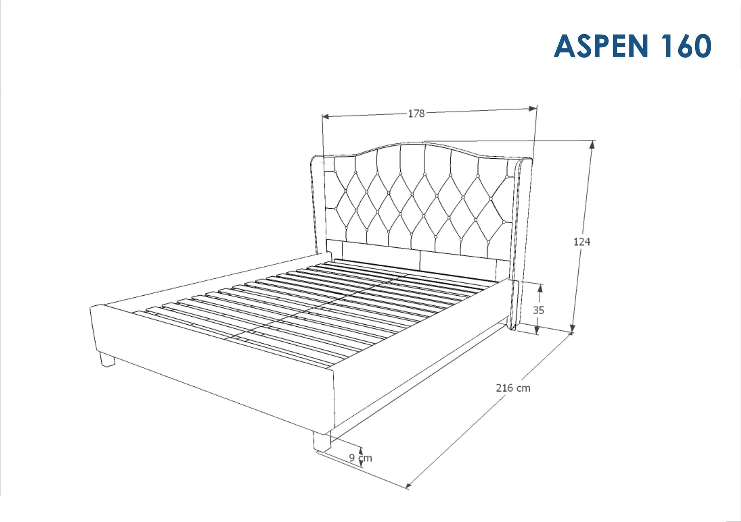 Letto in velluto Asante Blu (1)