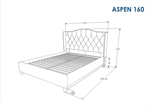 Letto in velluto Asante Blu (1)
