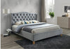 Letto in velluto Asante Grigio