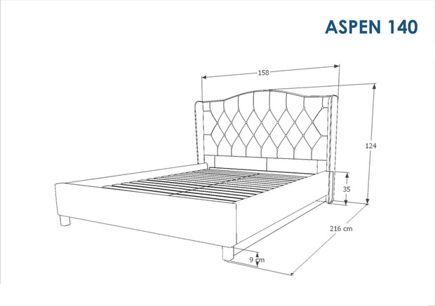 Letto in velluto Asante Grigio (1)