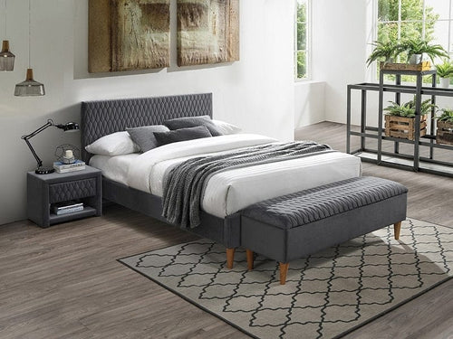 Letto in velluto Azzimo Grigio