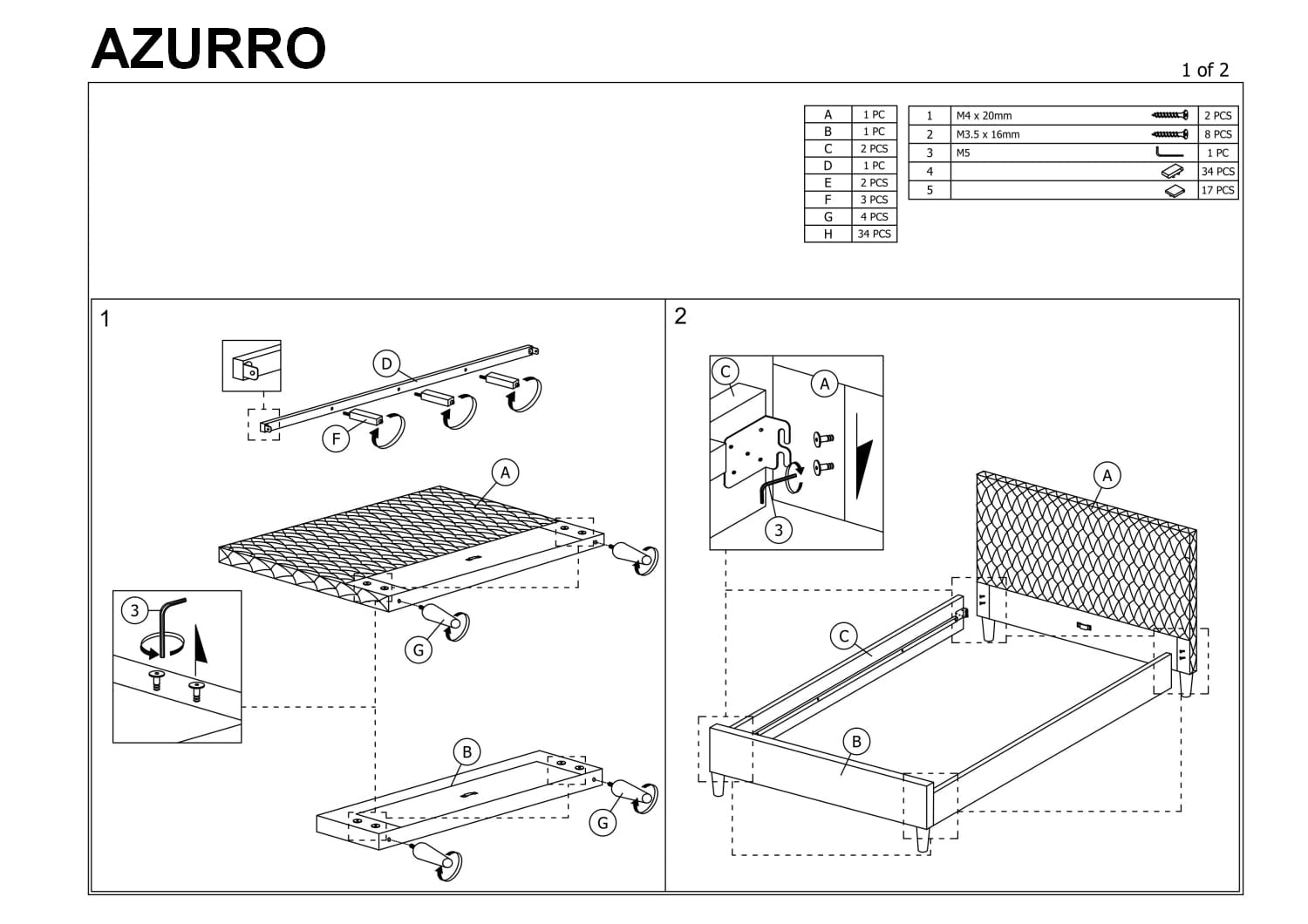 Letto in velluto Azzimo Grigio (3)