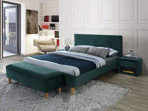 Letto in velluto Azzimo Verde & SMP-PAT-AZURRO-VELVET-GREEN