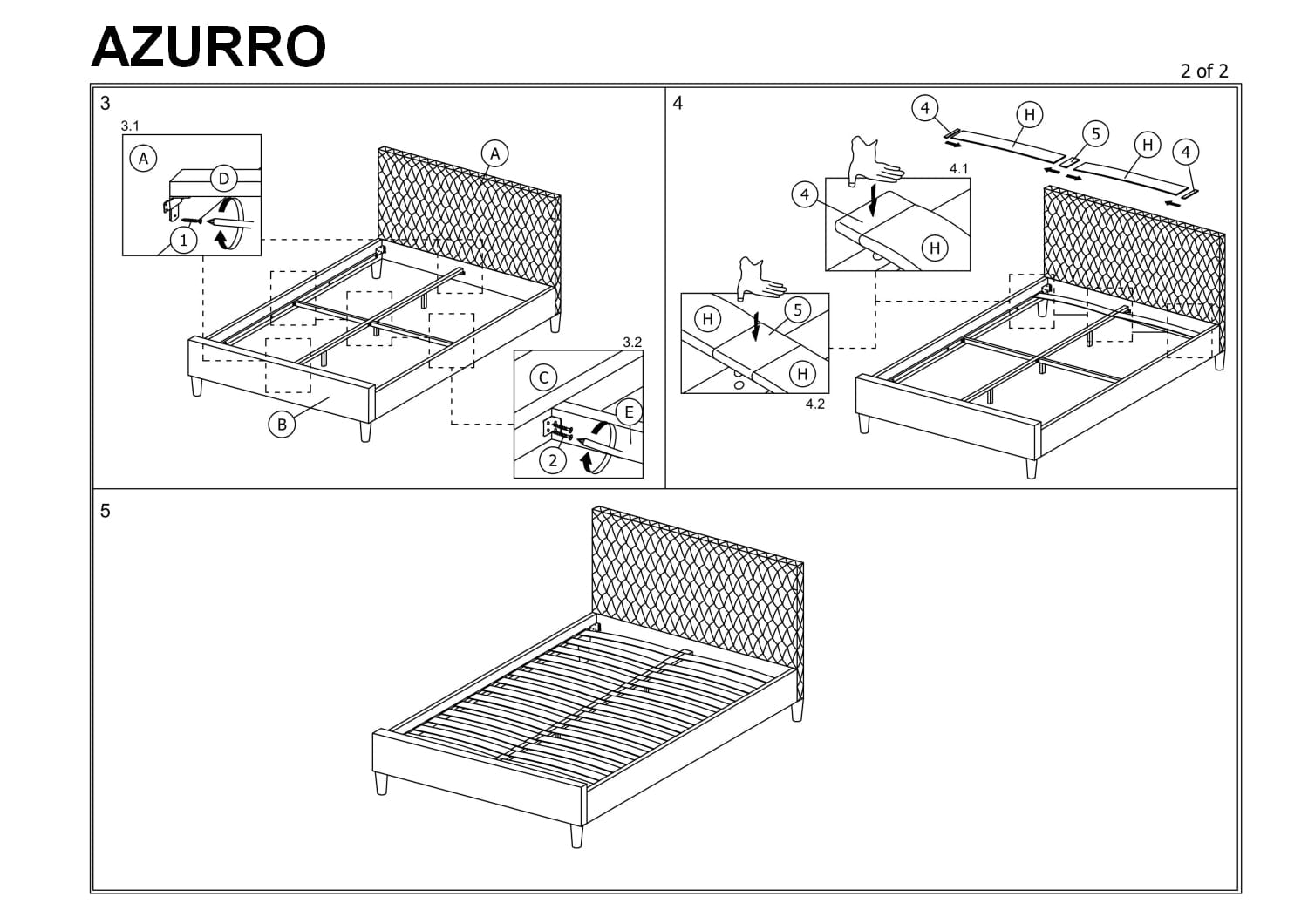 Letto in velluto Azzimo Verde (3)