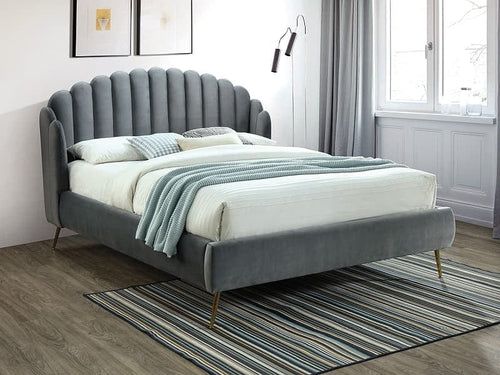 Letto in velluto Calantha Grigio & SMP-PAT-CALABRIA-VELVET-GREY