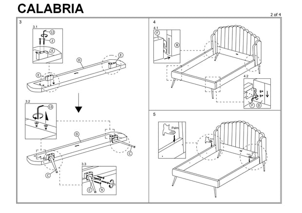 Letto in velluto Calantha Grigio (2)