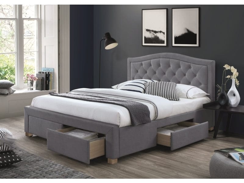 Letto in velluto Eleadora Grigio