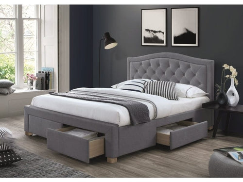 Letto in velluto Eleadora Grigio
