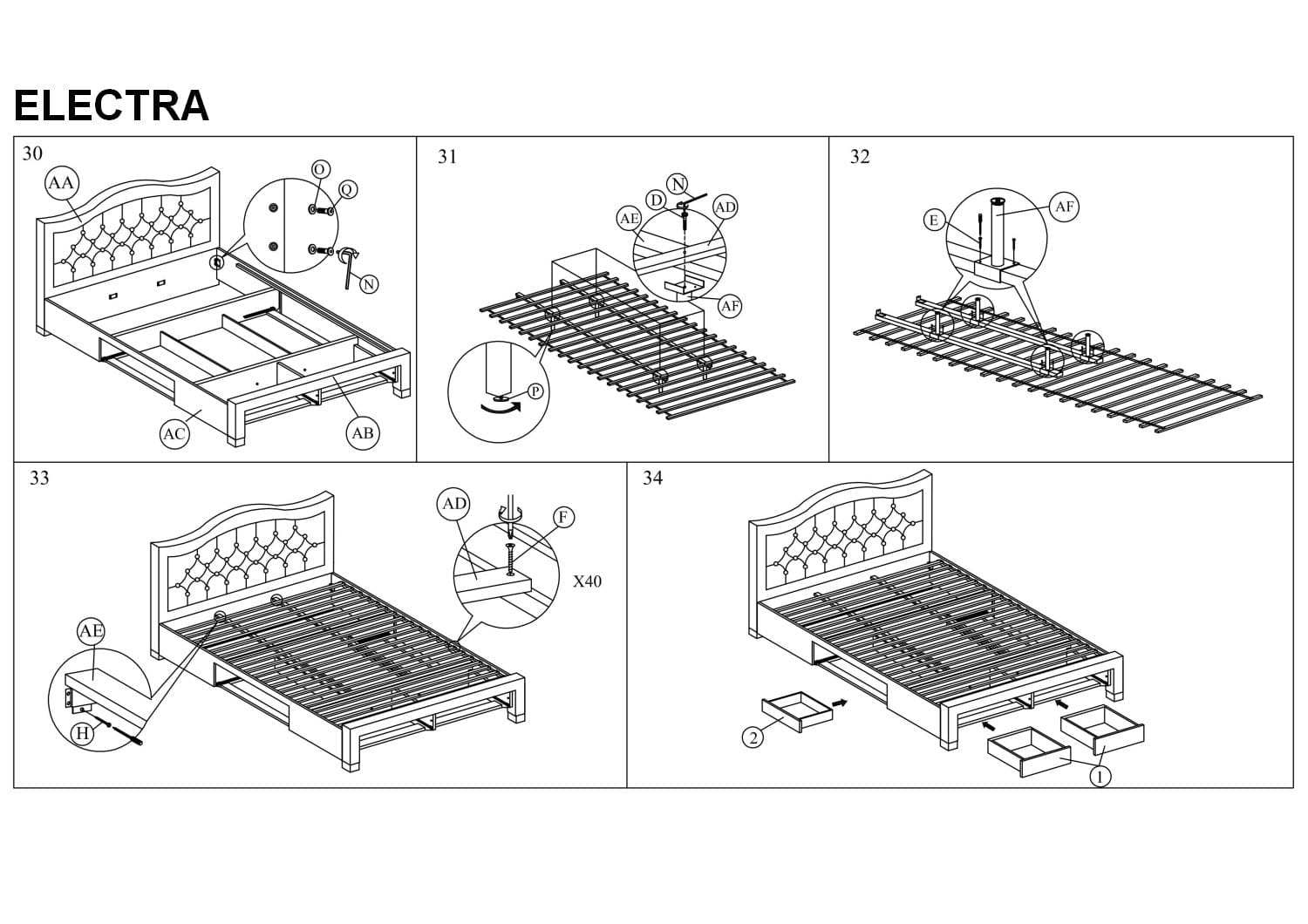 Letto in velluto Eleadora Grigio (2)