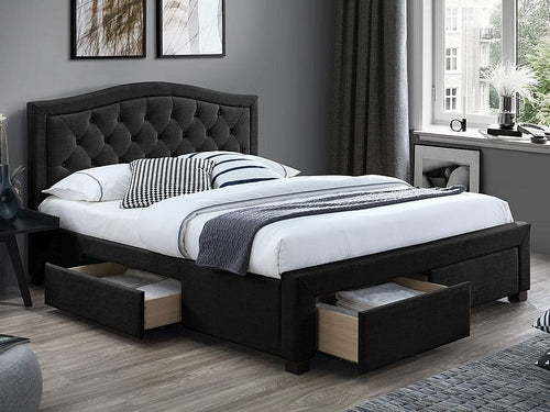 Letto in velluto Eleadora Nero & SMP-PAT-ELECTRA-VELVET-BLACK