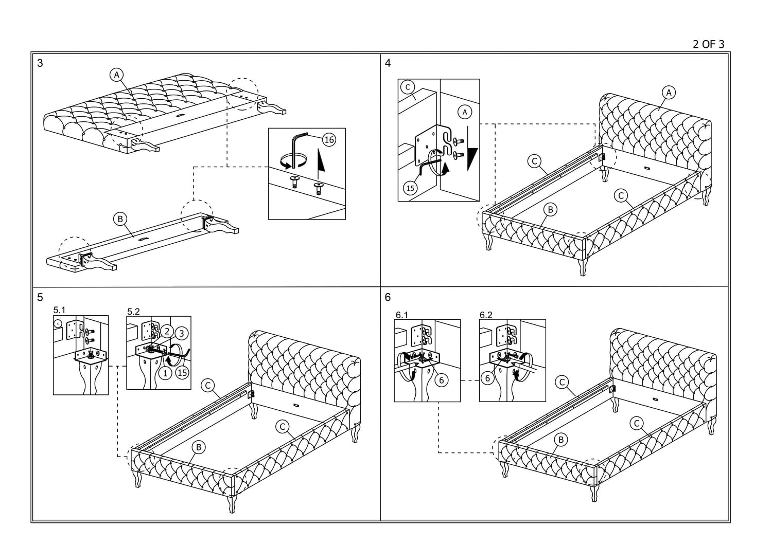 Letto in velluto Hernandez Rosa (2)