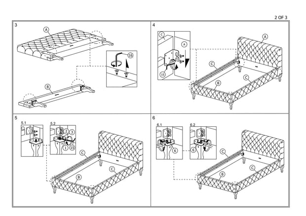 Letto in velluto Hernandez Rosa (2)
