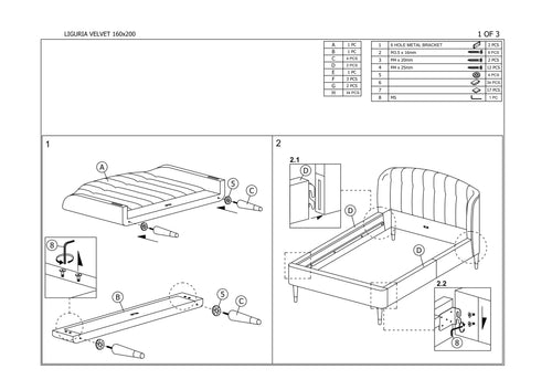 Letto in velluto Leslie Grigio (1)