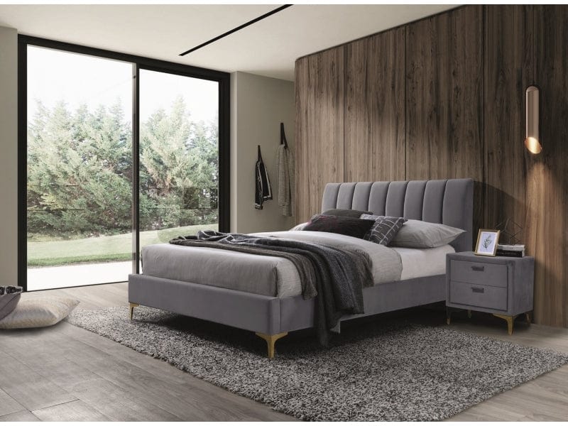 Letto in velluto Mirian Grigio & SMP-PAT-MIRAGE-VELVET-GREY