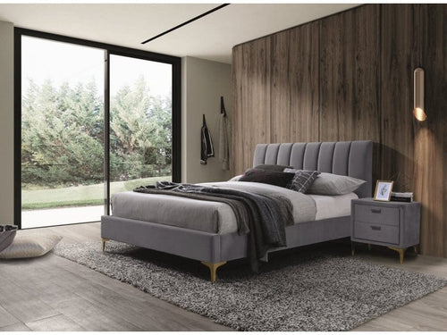 Letto in velluto Mirian Grigio & SMP-PAT-MIRAGE-VELVET-GREY