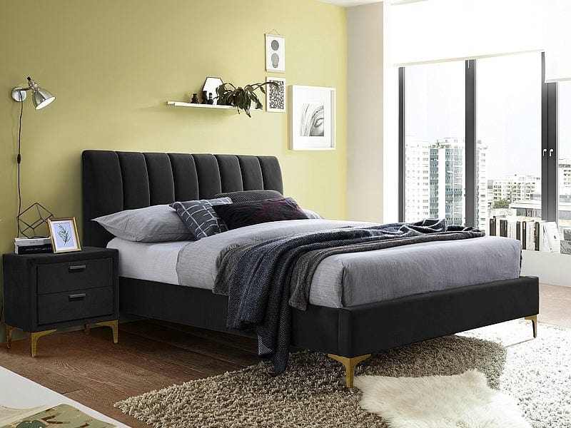 Letto in velluto Mirian Nero & SMP-PAT-MIRAGE-VELVET-BLACK