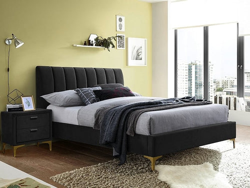 Letto in velluto Mirian Nero & SMP-PAT-MIRAGE-VELVET-BLACK