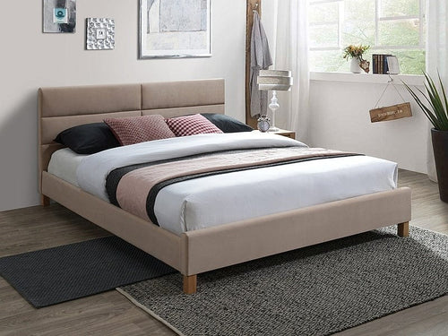 Letto in velluto Sibley Beige & SMP-PAT-SIERRA-VELVET-BEIGE