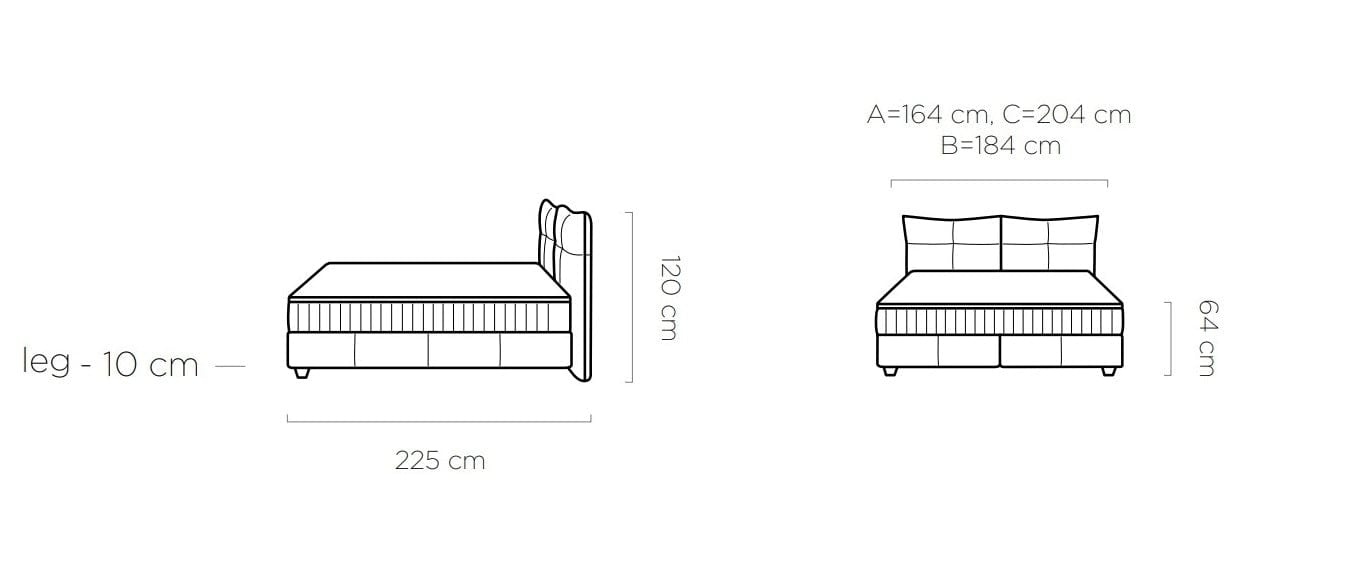 Letto matrimoniale Cadisen Grigio (5)