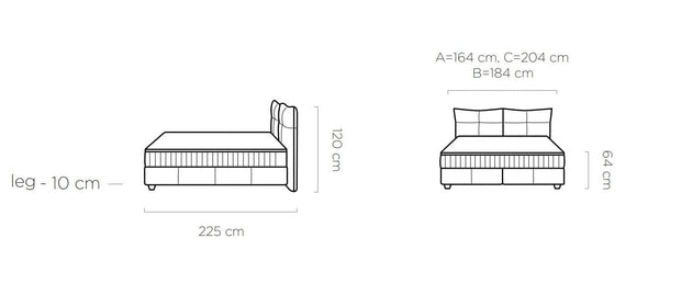 Letto matrimoniale Cadisen Grigio (5)