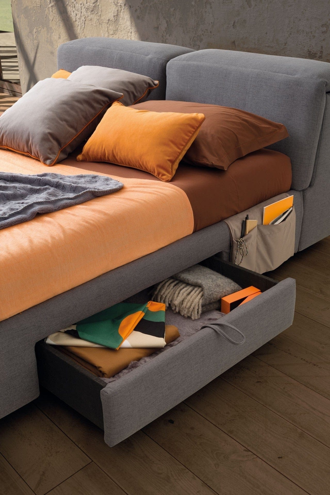 Letto matrimoniale con contenitore Apolis Grigio (2)