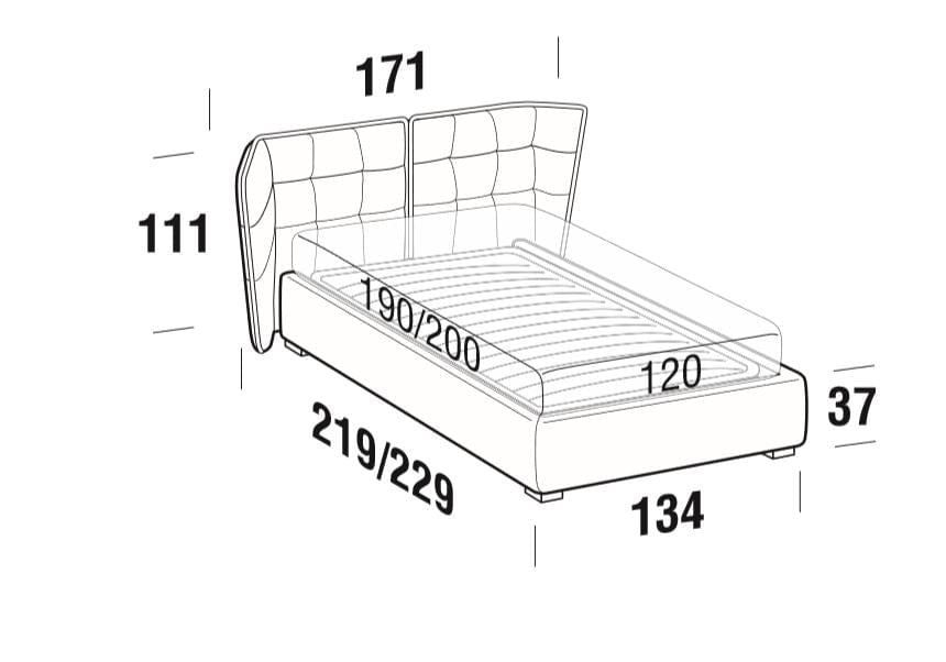 Letto matrimoniale con contenitore Aspenix Beige (5)