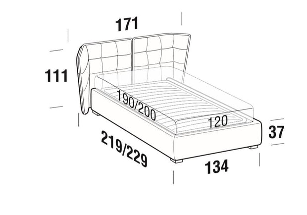 Letto matrimoniale con contenitore Aspenix Beige (5)
